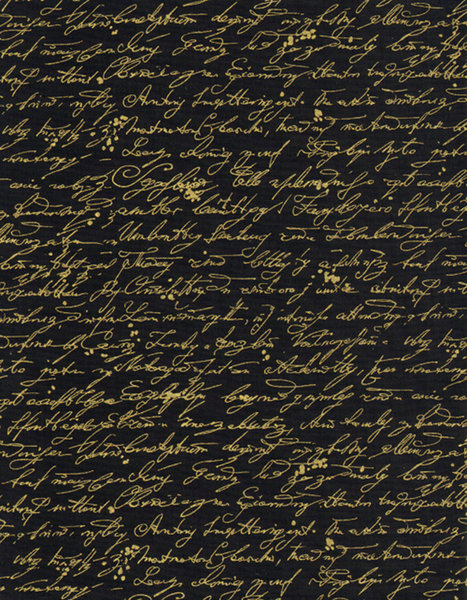 Patchwork- Stoffe-Timless Treasures Liprary schwarz/ goldene Schrift