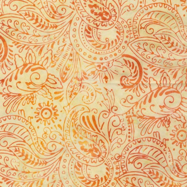Patchwork- Stoffe-Batik 116 light orange Paisley